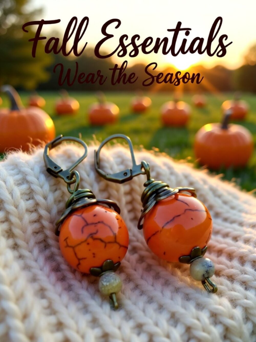 Halloween, ThanksGiving, Pumpkin Patch Earrings - Handmade + Whimsical + Fun!